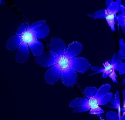 Светодиодная ваза "Цветок сакуры" (80 × 16 см. синий)