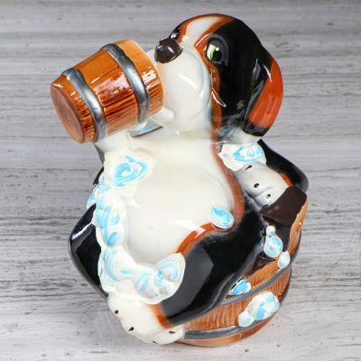 Копилка "Барбос", глянец, бело-коричневый, 20 см, микс