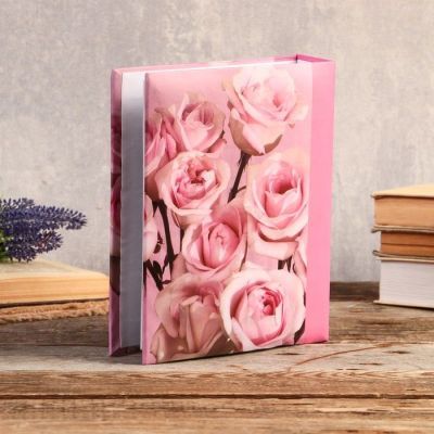 Фотоальбом на 192 фото 10х15 см "Розовые розы" 22,5х17,5х5,5 см