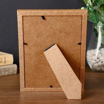 Фоторамка пластик 13х18 см "Блёстки золото" 20,3х15,7х1,2 см