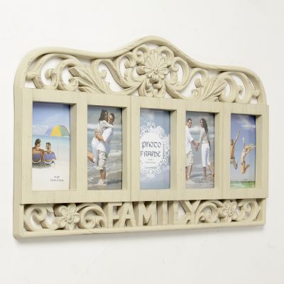 Фоторамка на 5 фото 10х15 см "Семейный медальон" бежевая 34х59 см
