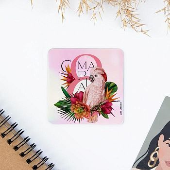 Магнит голография «Попугай», 7 х 7 см