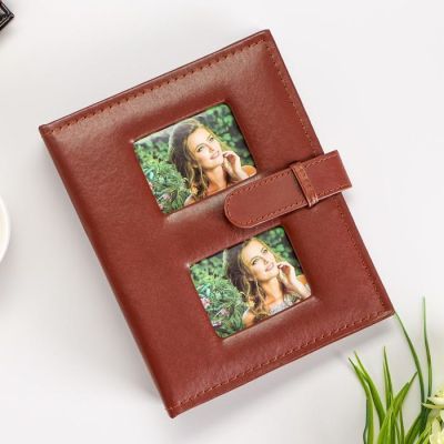 Фотоальбом 200 фото 10х15 см кожзам, кофейный 23,5х18,5х5,5 см