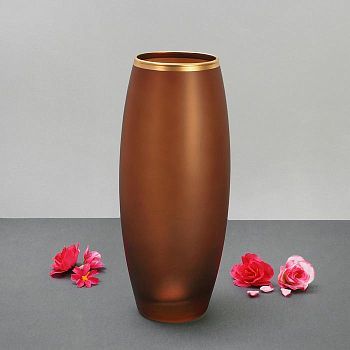 Ваза "Унисон" коричневая 8х11х26 см
