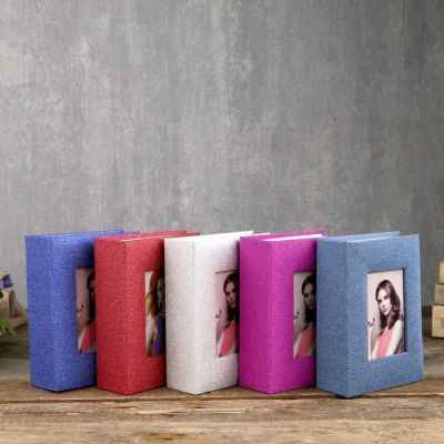 Фотоальбом на 100 фото 10х15 см "Яркие блёстки с рамкой" МИКС 16,5х12,5х5 см