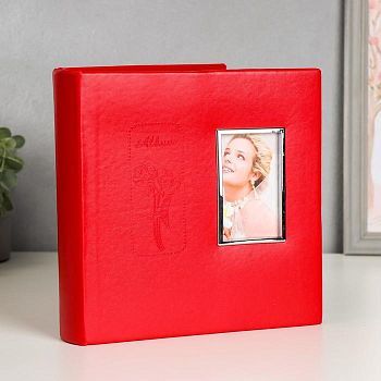 Фотоальбом на 200 фото 10х15 см "С рамочкой" бумажные листы, кожзам МИКС 22х22х4 см