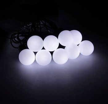 Гирлянда уличная "Метраж" с насадкой "Шарики" (d=2,5 см, 10 м., белый)