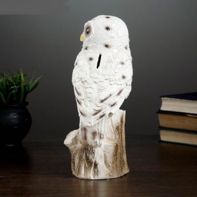 Копилка "Сова полярная на пеньке" (14 х 12 х 27 см) 