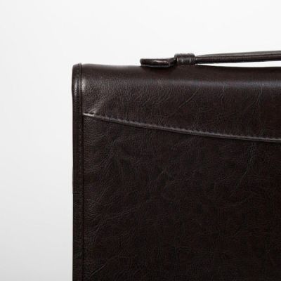 Папка деловая, отдел на молнии, цвет коричневый