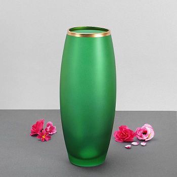 Ваза "Унисон" зелёная 8х11х26 см