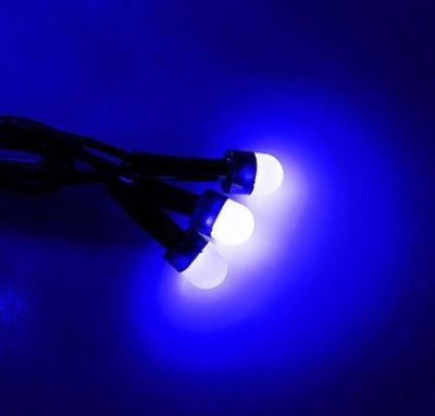 Гирлянда "Метраж" уличная, комнатная (Д: 20 м, нить тёмная, моргает, бело-синий)