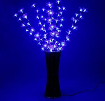 Светодиодная ваза "Цветок сакуры" (80 × 16 см. синий)