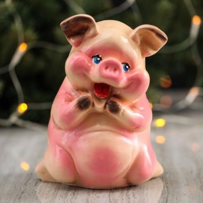 Копилка "Свинка мини", розовый цвет, 18,5 см