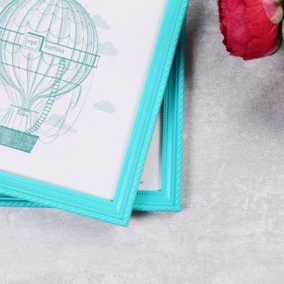 Фоторамка пластик L-1 21х30 см, бирюзовый, с небьющимся стеклом