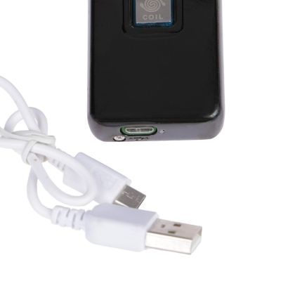 Зажигалка электронная, USB, спираль, 2 функции, чёрная, 3.5х10х10 см