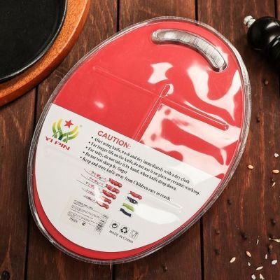 Набор кухонный, 3 предмета: нож, ножницы с антиналипающим покрытием, овощечистка, цвет красный