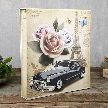 Фотоальбом на 500 фото 10х15 см "Башня, автомобиль и цветы" в коробке МИКС 33,5х30х5,5 см