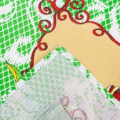 Полотенце вафельное  "С праздником" 45х60 см, салатовый, 160 гр/м, хл,