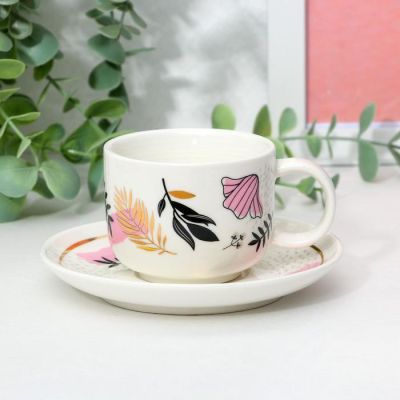 Кофейная пара "Цветы", 140 мл