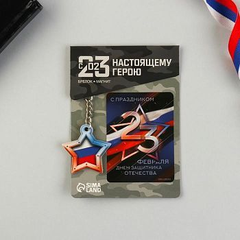 Подарочный набор «Звезда триколор»: магнит, брелок, 11 х 14 см