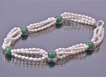 Бусы Жемчуг, нефрит "Богема" арт.П1291