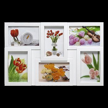 Фоторамка на 6 фото 10х15 см "Плоская" белая