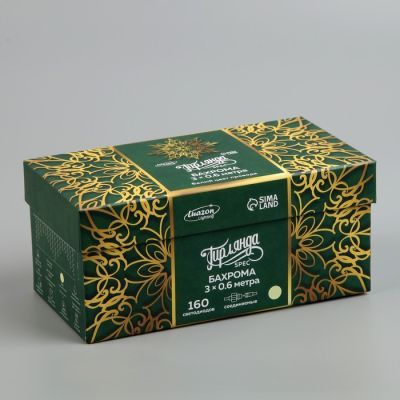 Гирлянда «Бахрома» 3 × 0.6 м, IP44, УМС, белая нить, 160 LED, свечение тёплое белое, 220 В