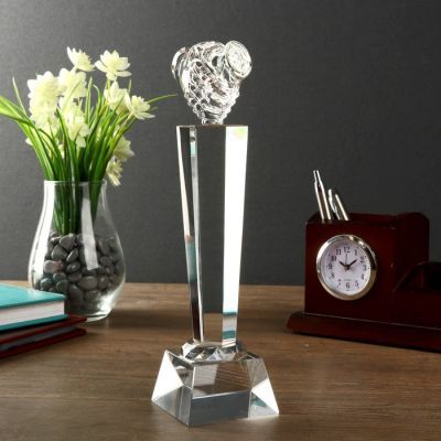 Стела наградная "Рукопожатие", высота 26 см (стекло)