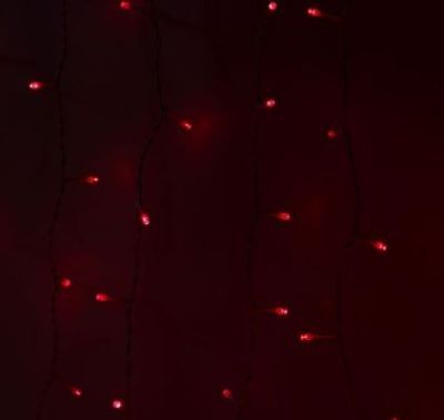 Гирлянда уличная УМС "Занавес" (Ш:2 м, В: 3 м, нить белая, красный)