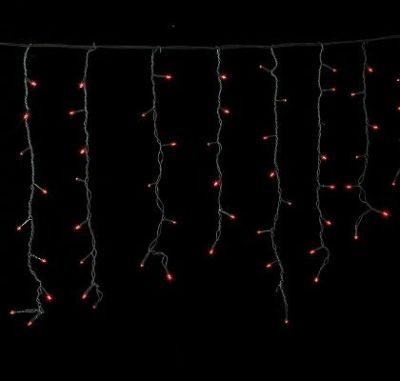 Гирлянда уличная "Бахрома" (Ш:3 м, В:0,6 м, нить темная, красный)