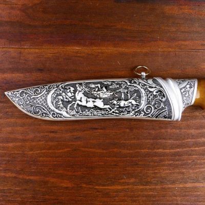 Сув. изделие кинжал "Медведь", ножны бронза, 34см, клинок 17 см