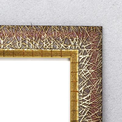 Фоторамка пластик 30х40 см "Золотая паутина на чёрном" 45,8х35,8х1,5 см