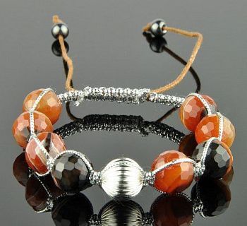 Браслет Сардоникс ограненный "Шамбалла 12" арт. бП1396