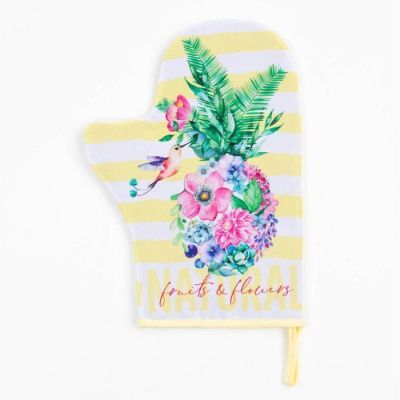 Набор кухонный «Цветущий ананас» варежка-прихватка 20х28см, прихватка 17х17см