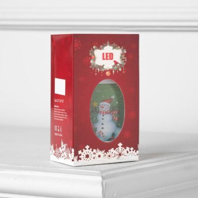 Светодиодная фигура «Фонарь со снеговиком» 6 × 13 × 6 см, пластик, батарейки AG13х3, свечение тёплое белое