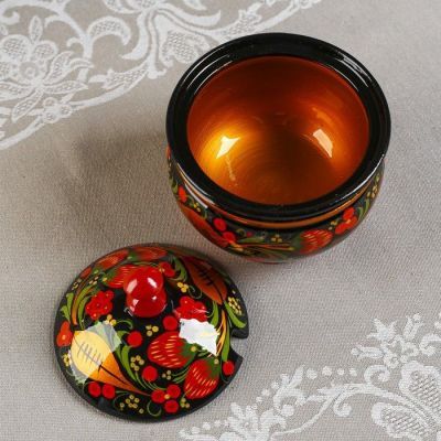 Сахарница «Ягодка», 11х12 см, хохлома