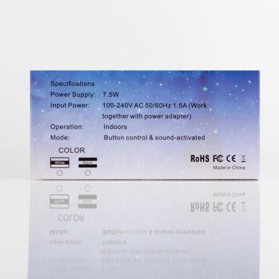 Световой прибор «Звёздное небо» 5 см, лазер, динамик, пульт ДУ, свечение мульти, 5 В