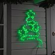 Светодиодная фигура «Ёлка со звёздами», 47 × 71 см, дюралайт, 288 LED, 220 В, мерцание, свечение зелёное/белое