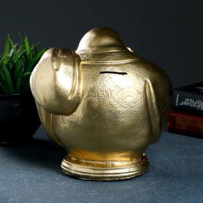 Копилка "Хотей с мешком" 22х22см золото