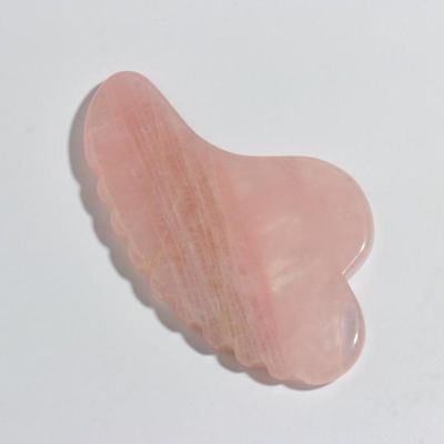Пластина-скребок "Сердце ребристое" из розового кварца