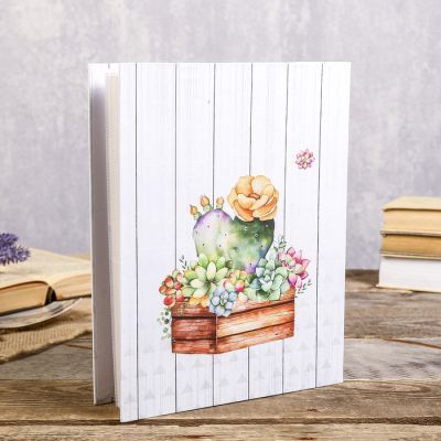 Фотоальбом на 200 фото 10х15 см "Кактус" блёстки, объем.элемент, в коробке МИКС 26х20,5х6см