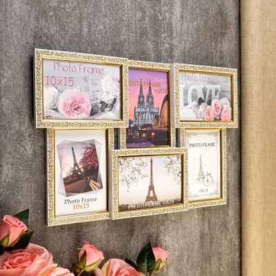 Фоторамка "Белое золото" 29х45 см на 6 фото 10х15 см