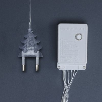 Гирлянда «Нить» 10 м с насадками «Игла», IP20, прозрачная нить, 100 LED, свечение мульти, 8 режимов, 220 В