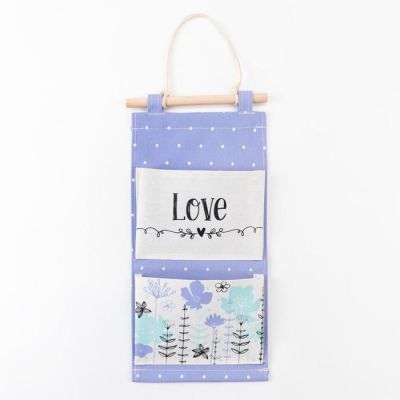 Кармашек текстильный Этель "Незабудки" 2 отделения, 41х20 см