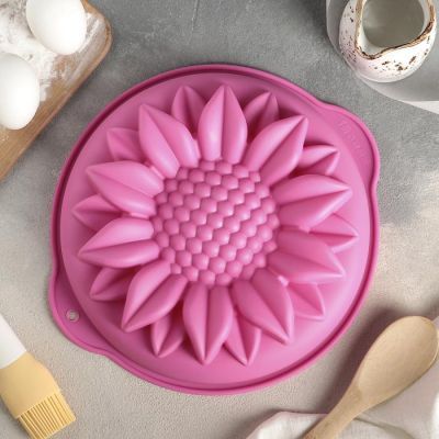 Форма для выпечки Доляна «Подсолнух», 29×6 см, с ручками, цвет МИКС