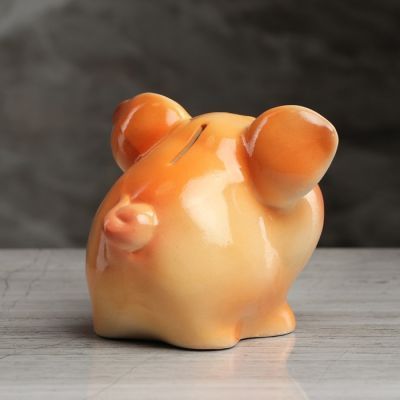 Копилка "Свинка Персик", глазурь, разноцветная, 11,5 см, микс