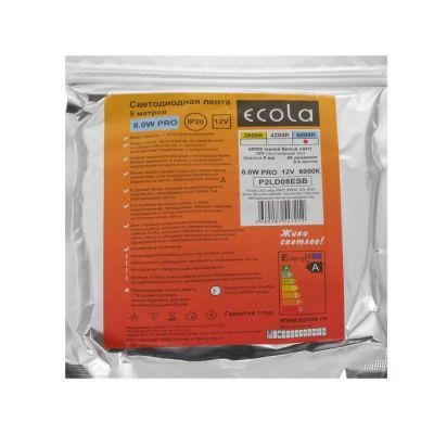Светодиодная лента Ecola PRO 5 м, IP20, SMD2835, 60 LED/м, 8 Вт/м, 12 В, 6000К