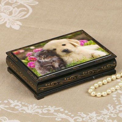 Шкатулка «Животные», 10×14 см, лаковая миниатюра, микс