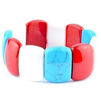 Браслет Кахолонг, прес.Бирюза "Лилу" арт. бП1854