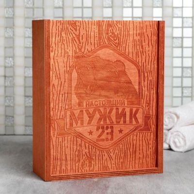Подарочный набор "Настоящий мужик" гель для душа, шампунь виски, мыло, мочалка
